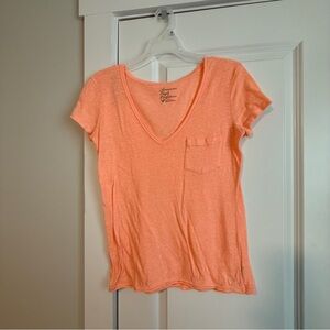 American Eagle Outfitters Peach V-Neck Blouse